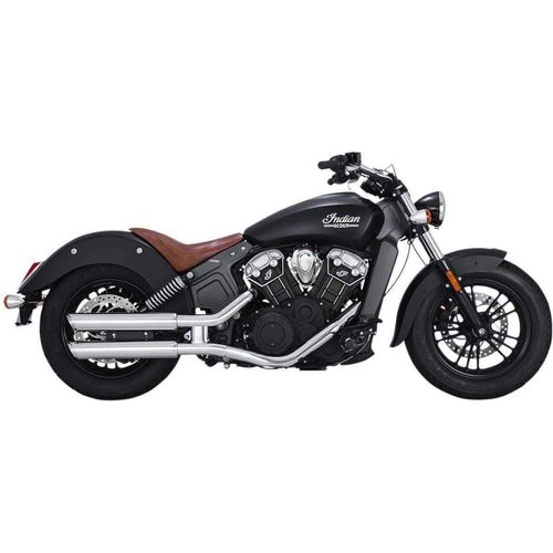 Parts Unlimited Drop Ship Exhaust Slip On Muffler Chrome 3 in. Twin Slash Staggered Slip-On Mufflers by Vance & Hines 18623