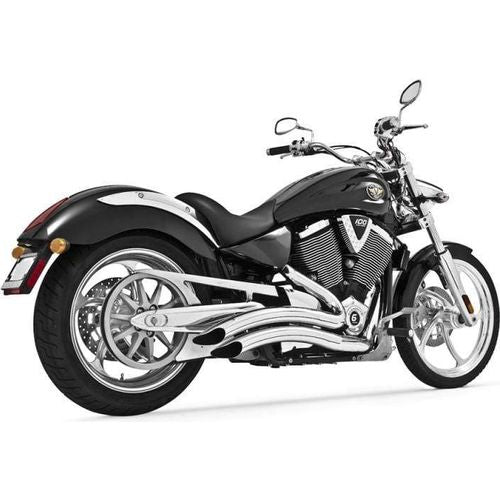 Western Powersports Drop Ship Exhaust Full System Exhaust Radius Chrome Sharp Curve by Freedom Performance MV00011