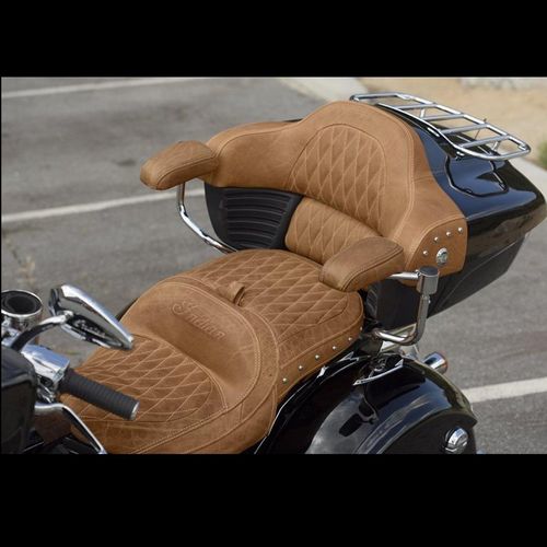 Genuine Leather Passenger Armrest Pads - Desert Tan by Polaris