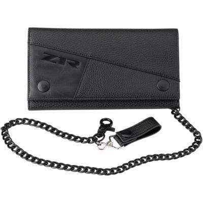 Leather black coin purse id slot 1 zippered pocket with secure clasp