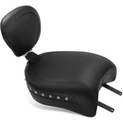 Studded Wide Touring Seat with Receiver for Passenger Backrest by Mustang Seats