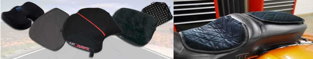 motorcycle gel seat pads, sheepskin seat pads and air seat cushions