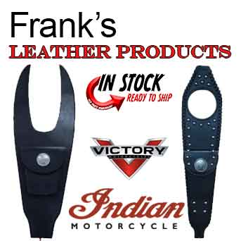 Leather Tank Bibs, Tank guards, mud flaps for Victory motorcycles and Indian motorcycles by Franks leather Products