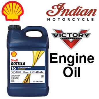 shell rotella T6 engine oil for victory and Indian motorcycles.