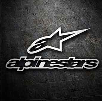 Alpinestars motorcycle gear logo on a black background