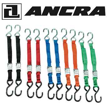 various color ratchet straps from Ancra Tie downs