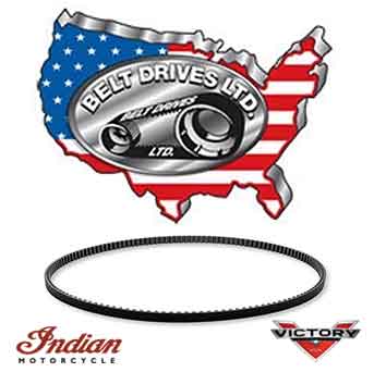 belt drives ltd logo and a victory motorcycle drive belt