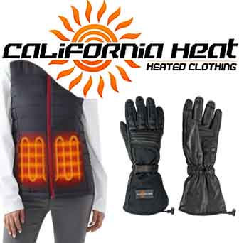 California heat heated vests and gloves 