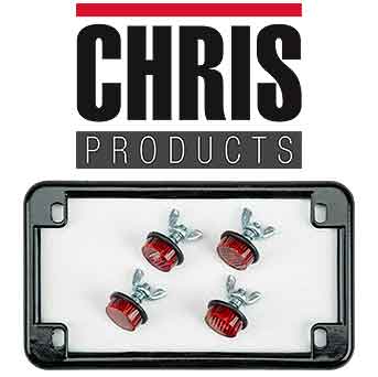 Chris motorcycle products license plate frame and reflectors