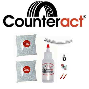 Counteract motorcycle tire balancing beads.