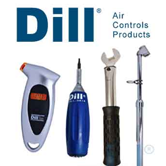 Dill Air Controls. Tire Pressure Monitoring Systems, Tire pressure gauges, Air Chucks, Valve stems.