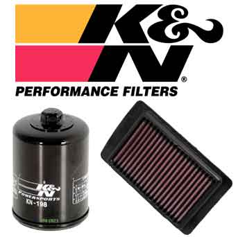 K-N air and oil filters for victory and Indian motorcycles