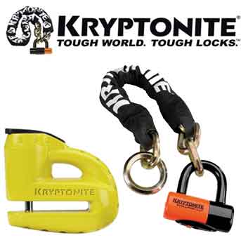 Kryptonite Ulocks, Disc locks, Chains and Cables for motorcycles