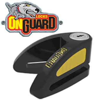 Onguard Security Locks for motorcycles. Disc locks, cable locks.