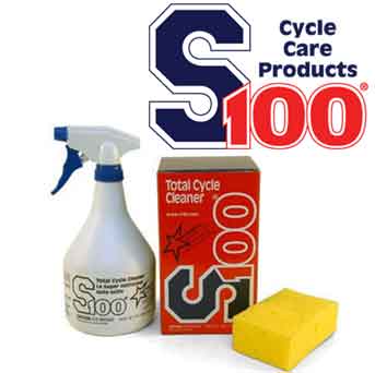 S100 Total cycle cleaning products.  Total Cycle Cleaner, Detail Sprays and Waxes, Finish Restorer & Kits.