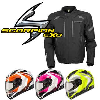 Scorpion full face and modular Motorcycle Helmets jackets & Riding Gear