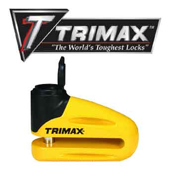 Trimax trailer locks, motorcycle disc locks, trailer hitch locks, wheel locks, hockey puck locks.