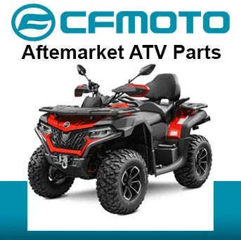 CF Moto logo and a red CF moto ATV aftermarket parts