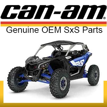 Can am logo with a blue maverick x3 turbo rs oem parts and accessories