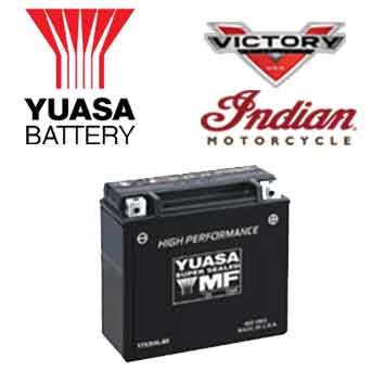 Write a detailed product description about Yuasa brand motorcycle batteries for Victory and Indian motorcycles.