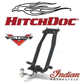 Hitchdoc motorcycle trailer hitch for Victory and Indian motorcycles.