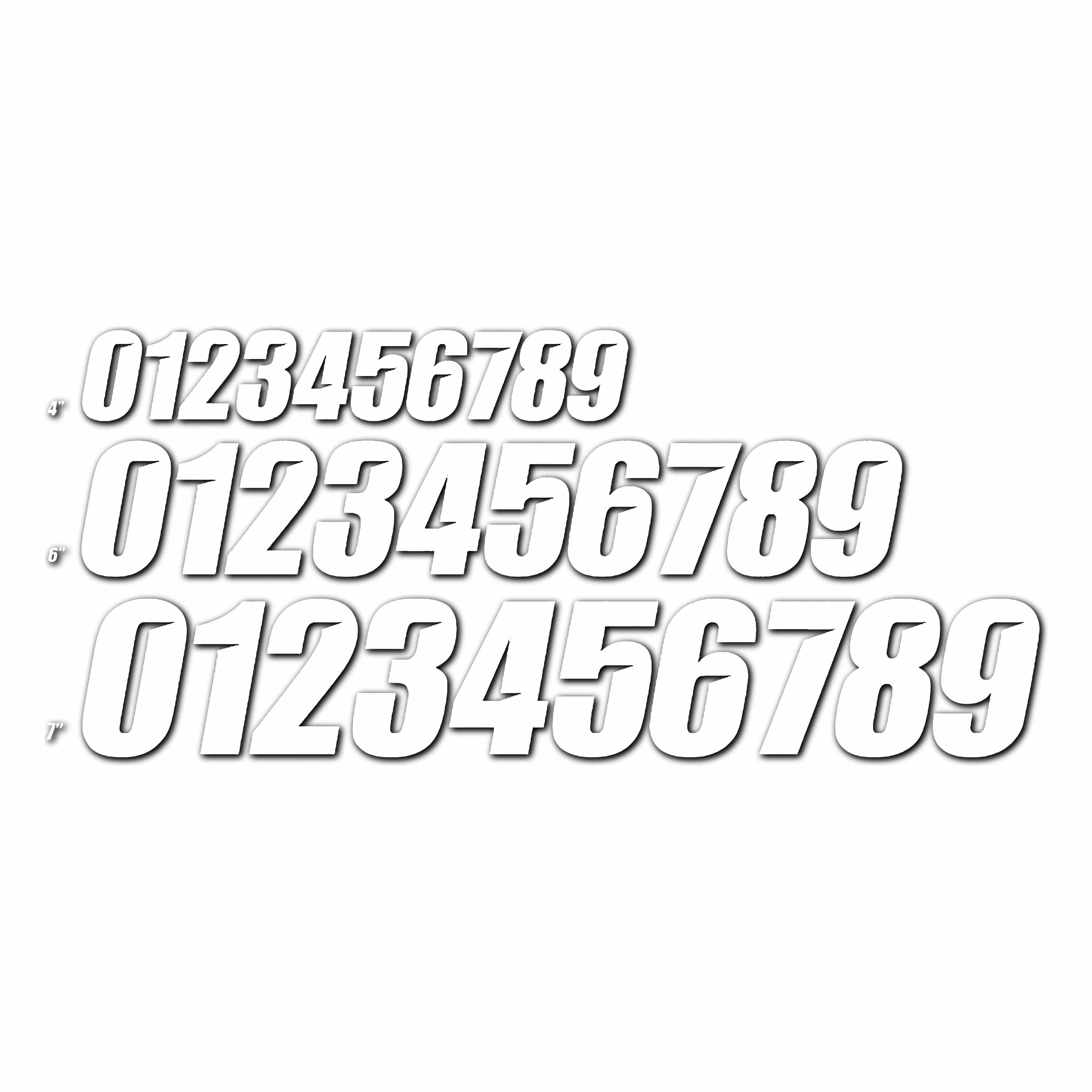 #0 White 7 Slash Series 3/Pack By D'Cor 45-32-0 Number Set 862-320 Western Powersports