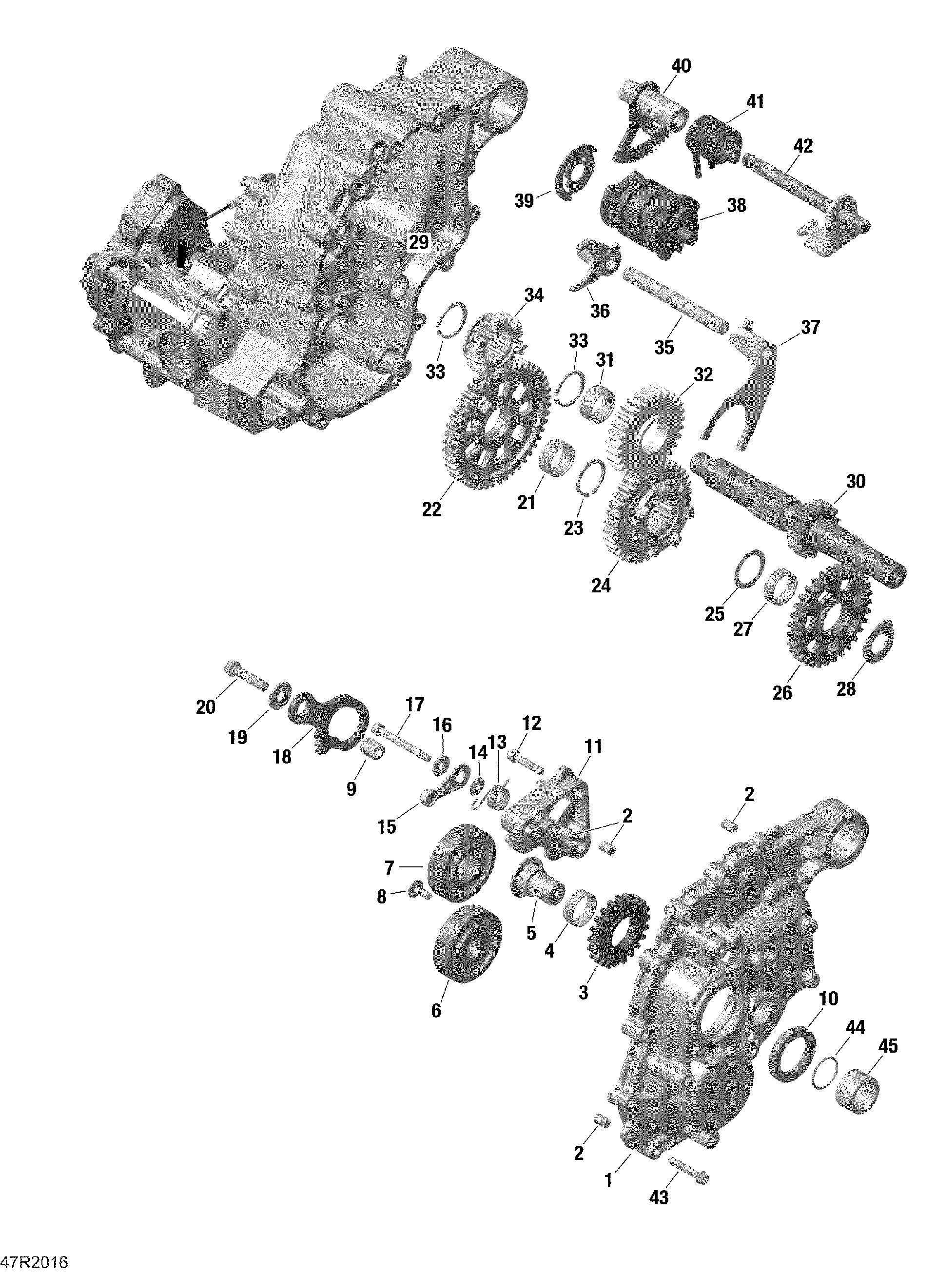 An Image of a Genuine Can-Am Parts Schematic Diagram showing the schematic - GEAR BOX 2 - 420686569