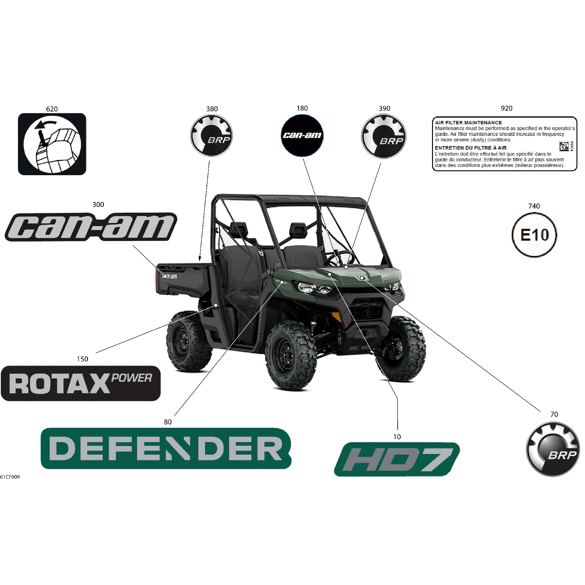 An Image of a Genuine Can-Am Parts Schematic Diagram showing the schematic - BODY - DECALS
