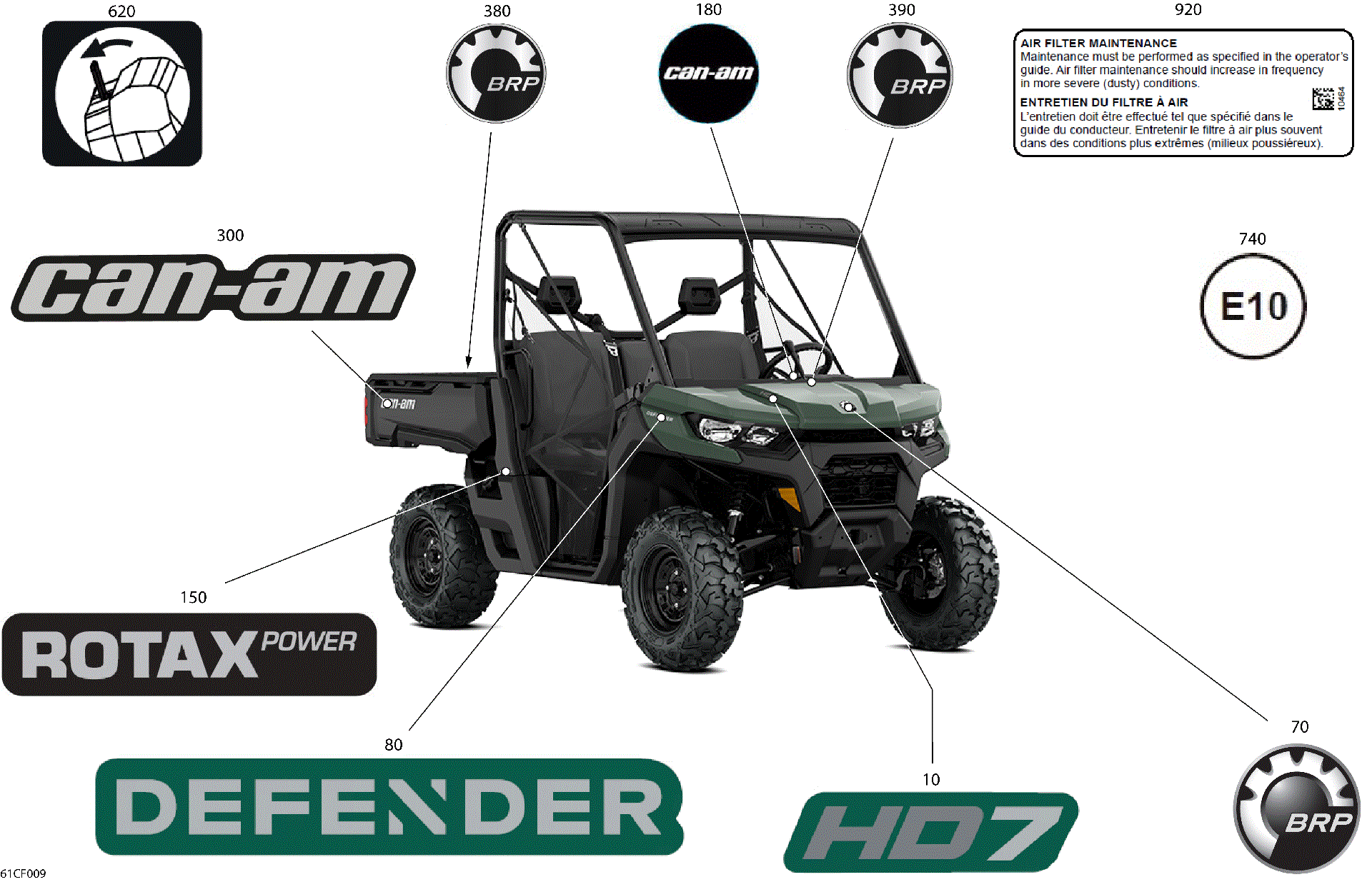 An Image of a Genuine Can-Am Parts Schematic Diagram showing the schematic - BODY - DECALS