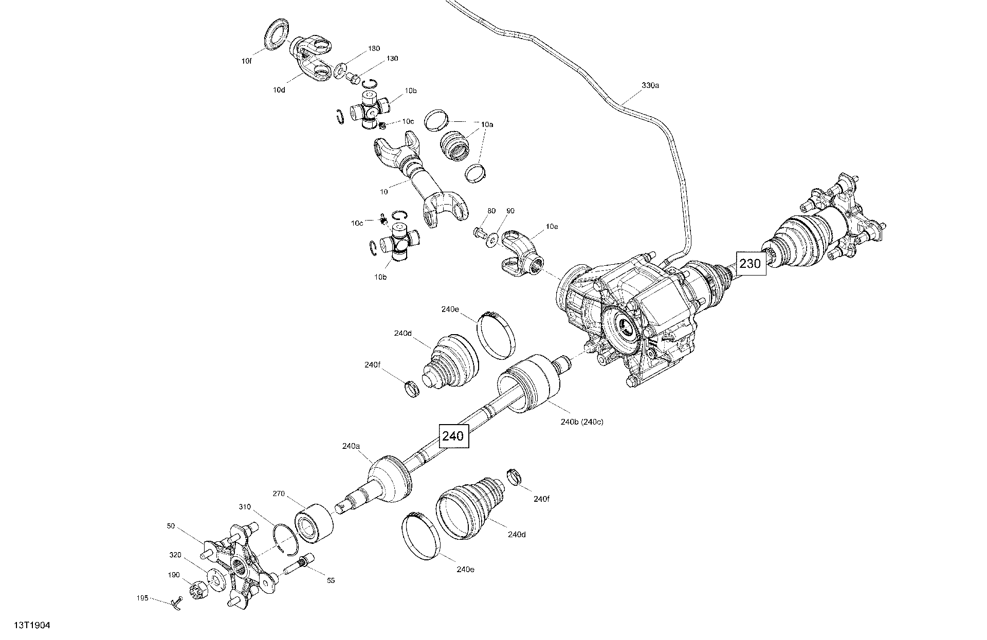 An Image of a Genuine Can-Am Parts Schematic Diagram showing the schematic - REAR DRIVE