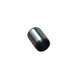 Smooth cylindrical metal dowel pin with a silver-gray finish and hollow center.
