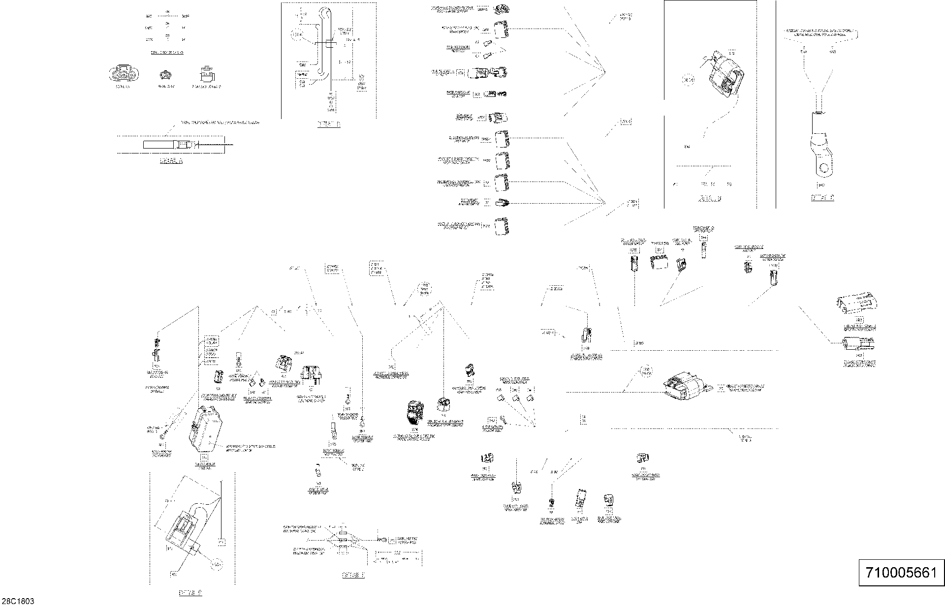 An Image of a Genuine Can-Am Parts Schematic Diagram showing the schematic - MAIN HARNESS - 710005661 - COMMANDER NON MAX