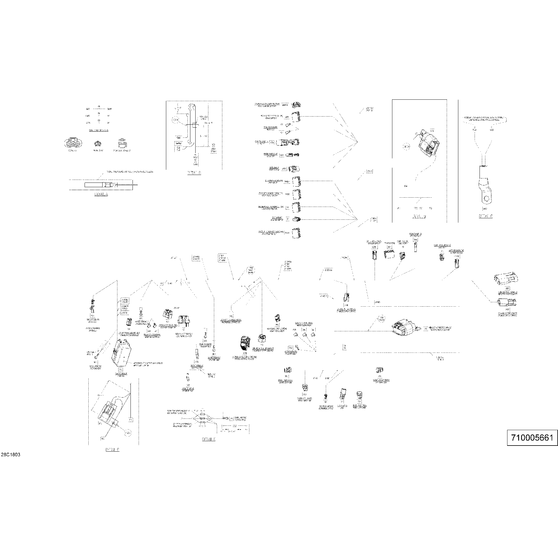 An Image of a Genuine Can-Am Parts Schematic Diagram showing the schematic - MAIN HARNESS - 710005661 - COMMANDER NON MAX