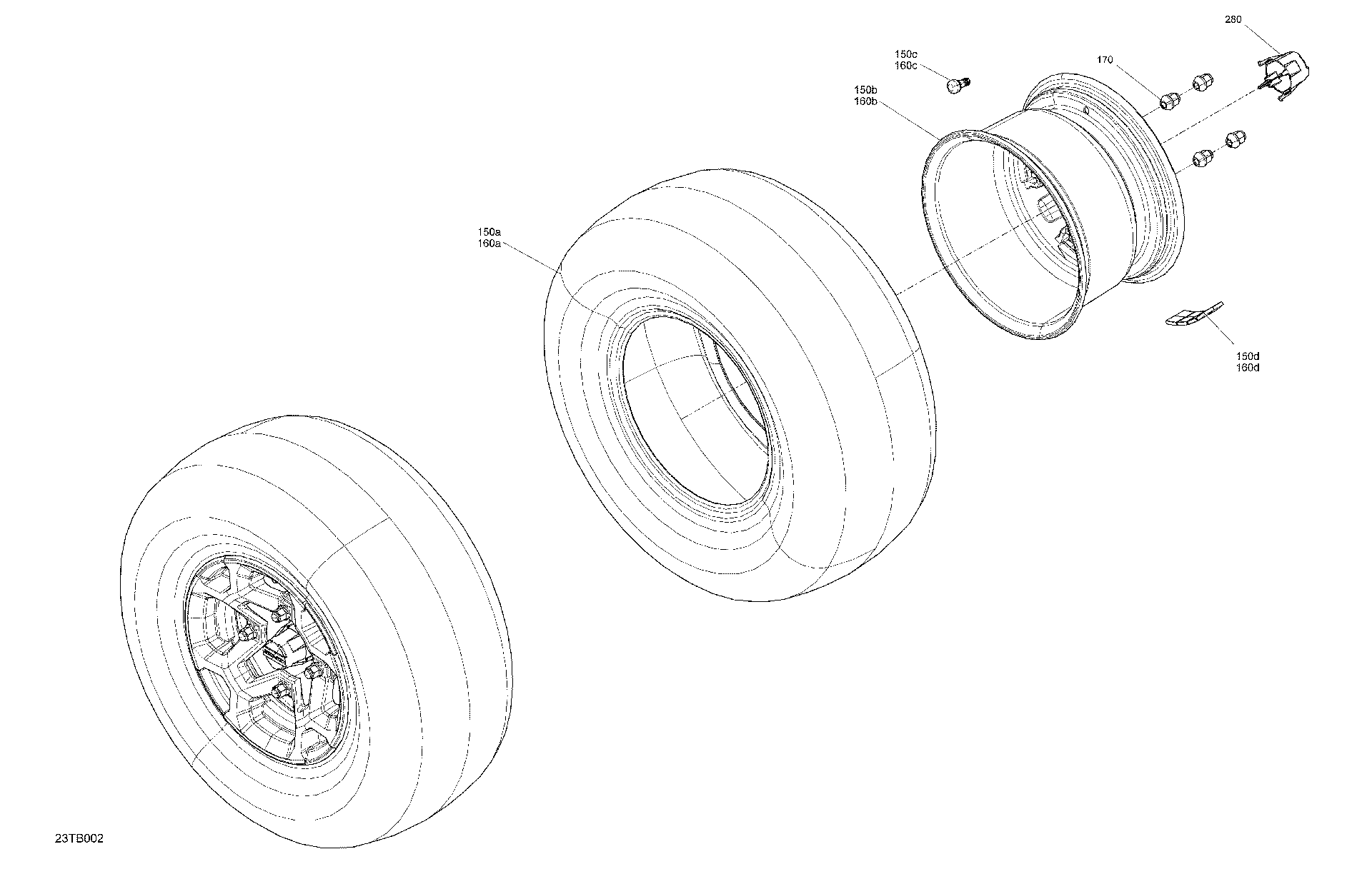 An Image of a Genuine Can-Am Parts Schematic Diagram showing the schematic - DRIVE - REAR WHEELS