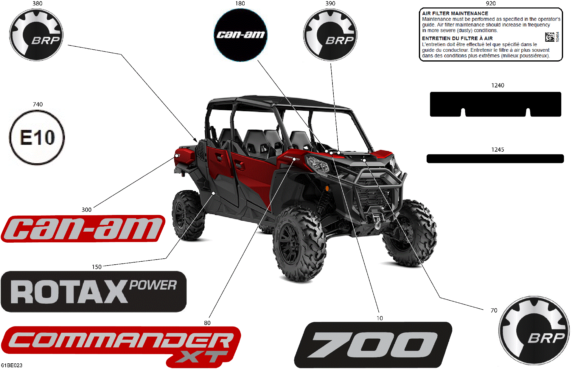 An Image of a Genuine Can-Am Parts Schematic Diagram showing the schematic - BODY - DECALS