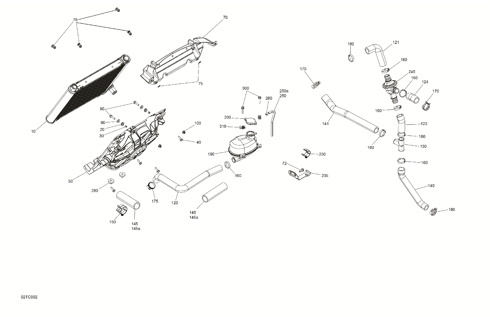 An Image of a Genuine Can-Am Parts Schematic Diagram showing the schematic - ENGINE - COOLING