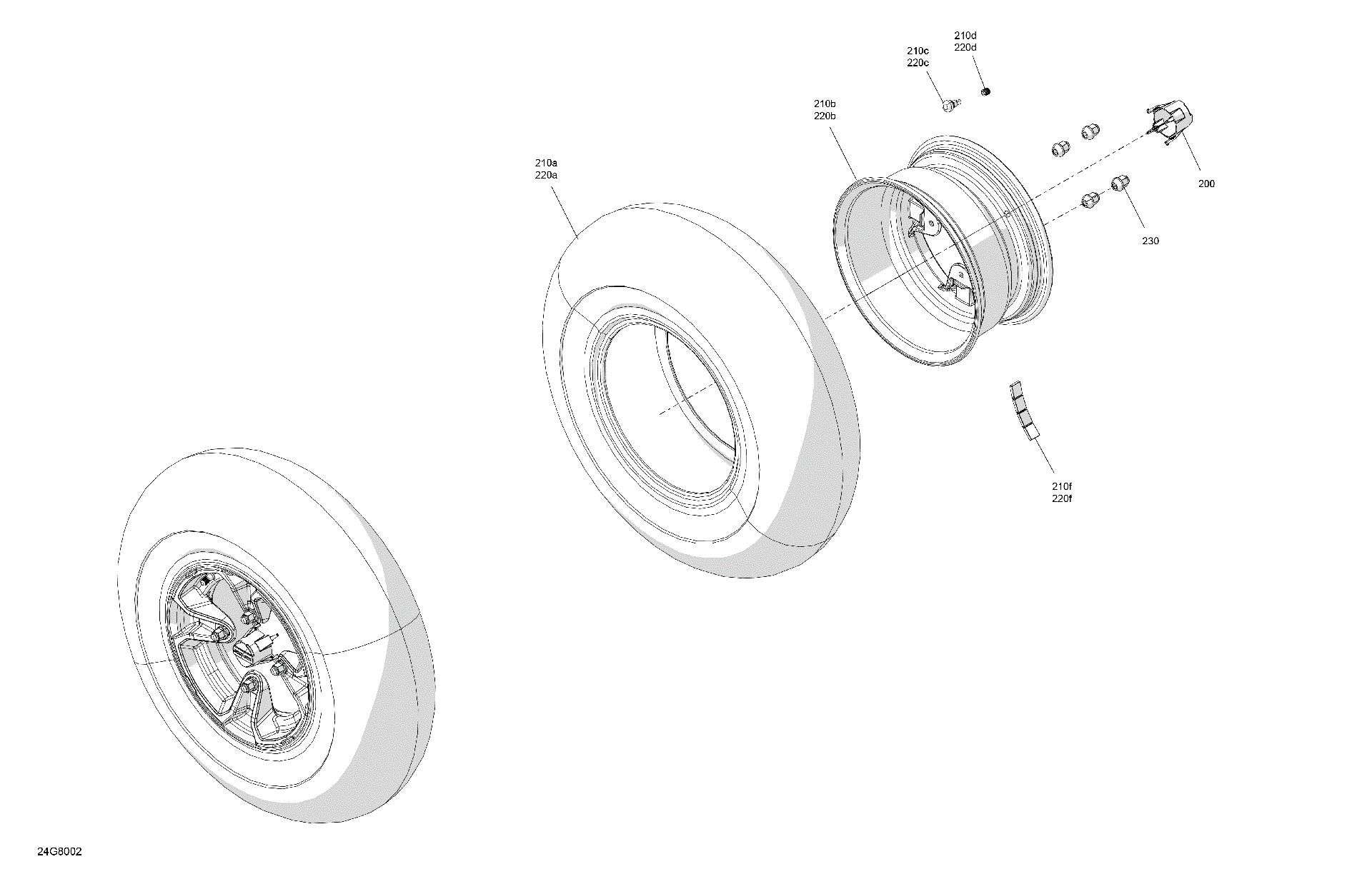 An Image of a Genuine Can-Am Parts Schematic Diagram showing the schematic - DRIVE - FRONT WHEELS