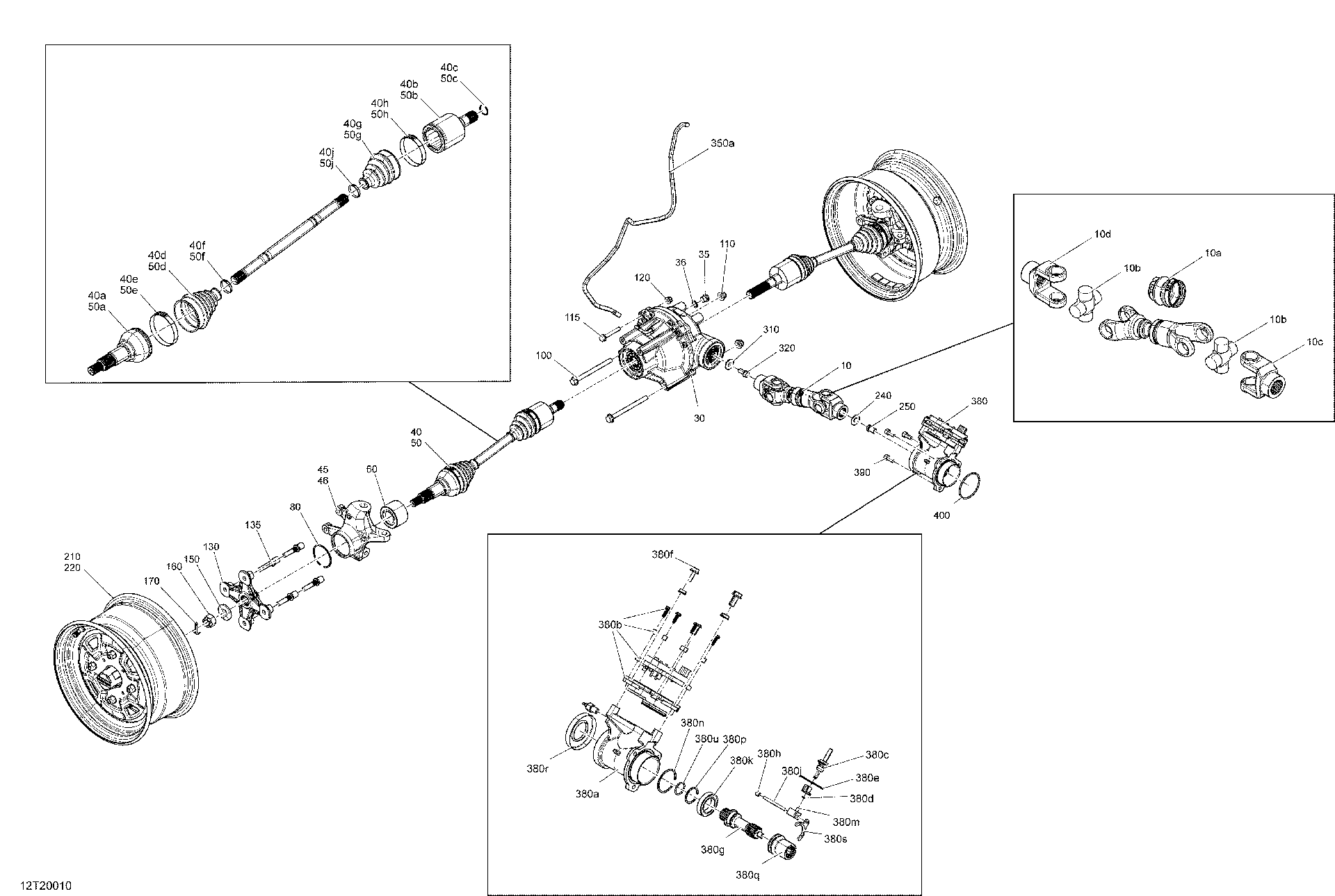 An Image of a Genuine Can-Am Parts Schematic Diagram showing the schematic - FRONT DRIVE - COMMON PARTS