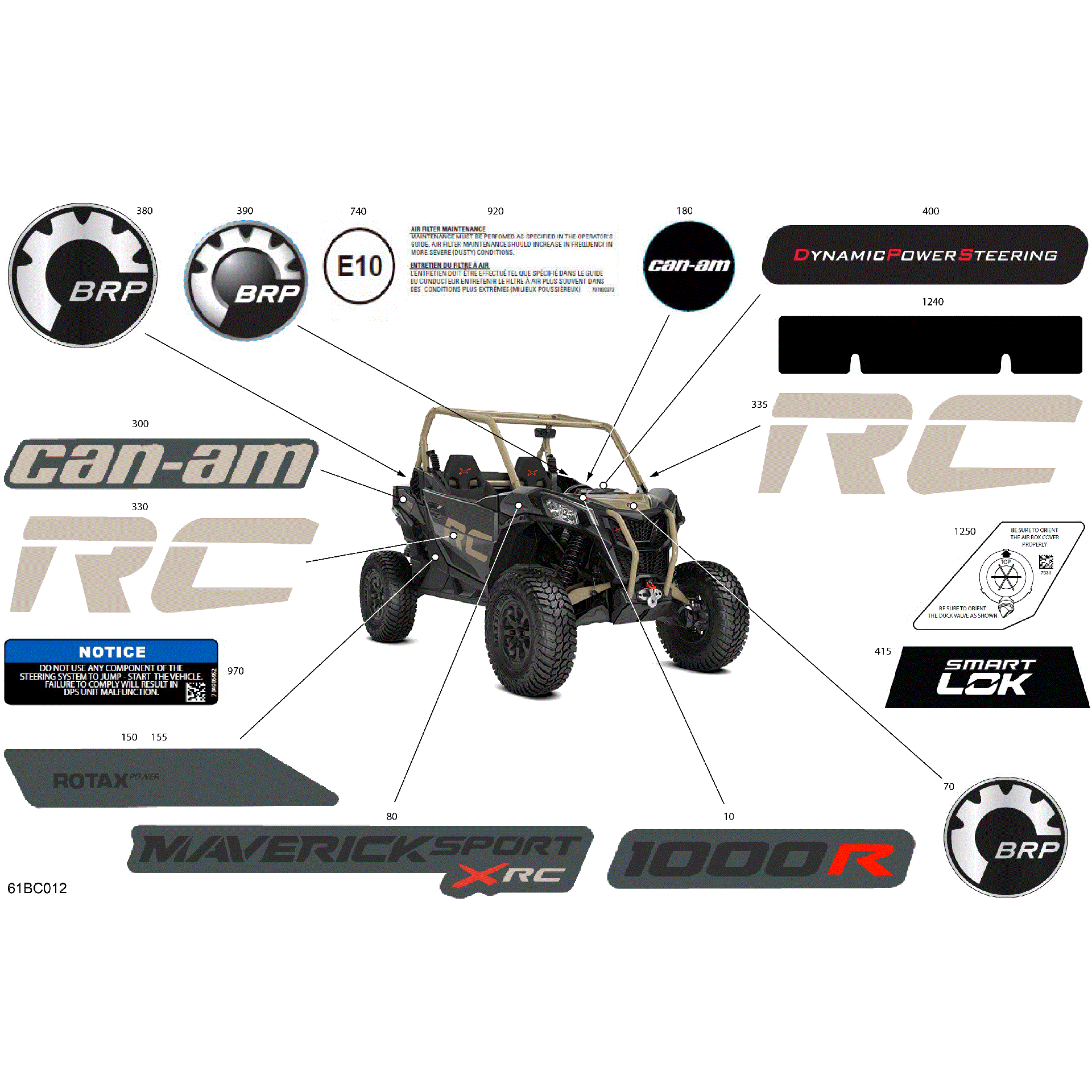An Image of a Genuine Can-Am Parts Schematic Diagram showing the schematic - BODY - DECALS