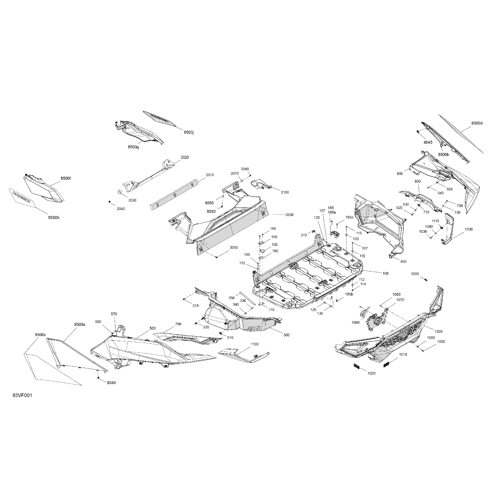 An Image of a Genuine Can-Am Parts Schematic Diagram showing the schematic - BODY - CARGO