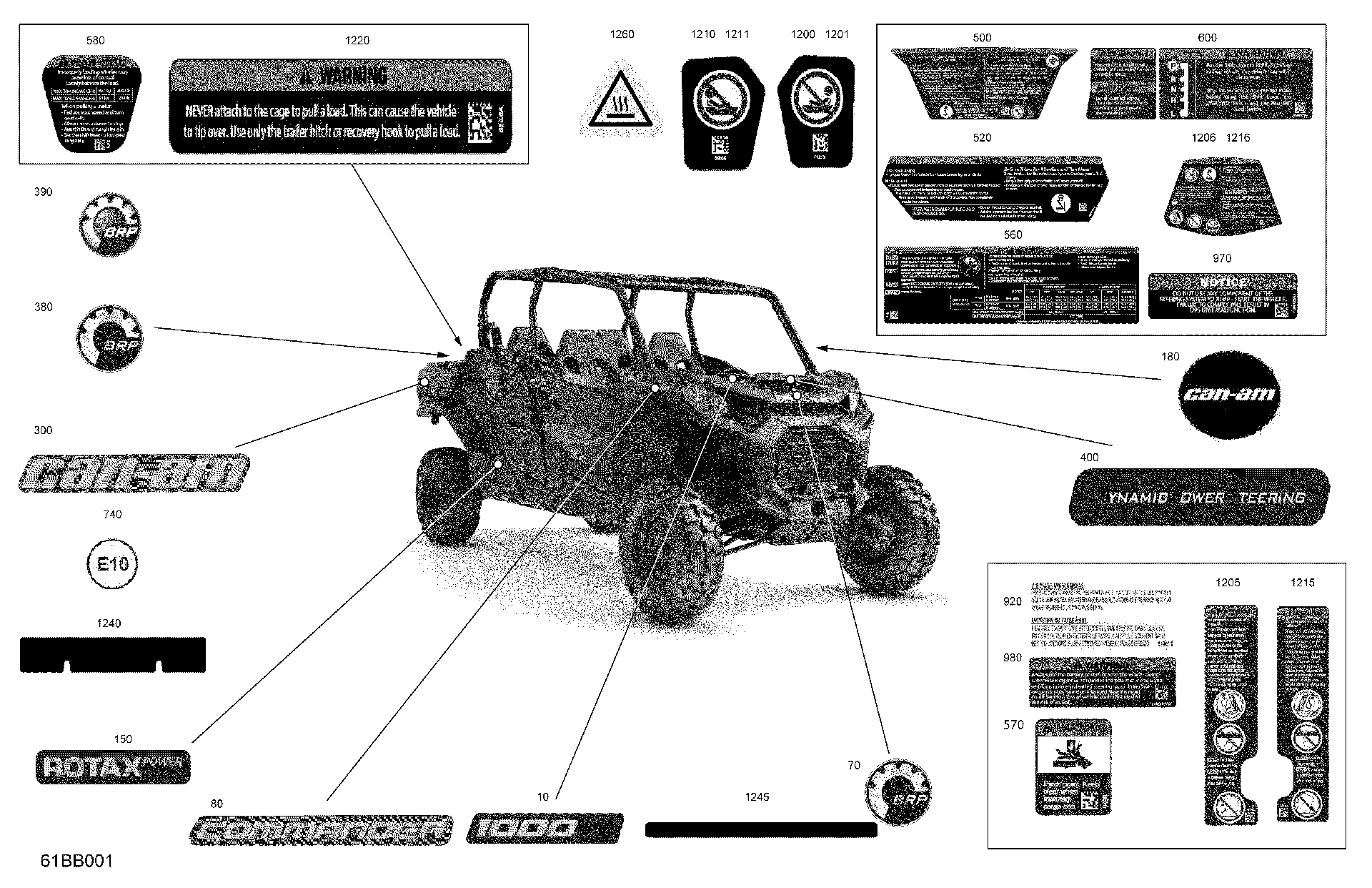 An Image of a Genuine Can-Am Parts Schematic Diagram showing the schematic - BODY - DECALS