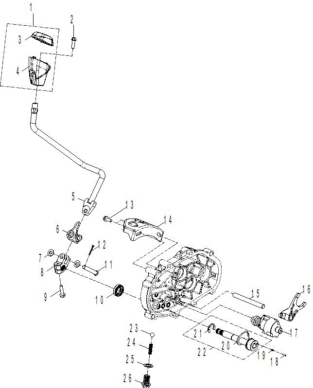 An Image of a Genuine Can-Am Parts Schematic Diagram showing the schematic - DRIVE - SHIFT LEVER