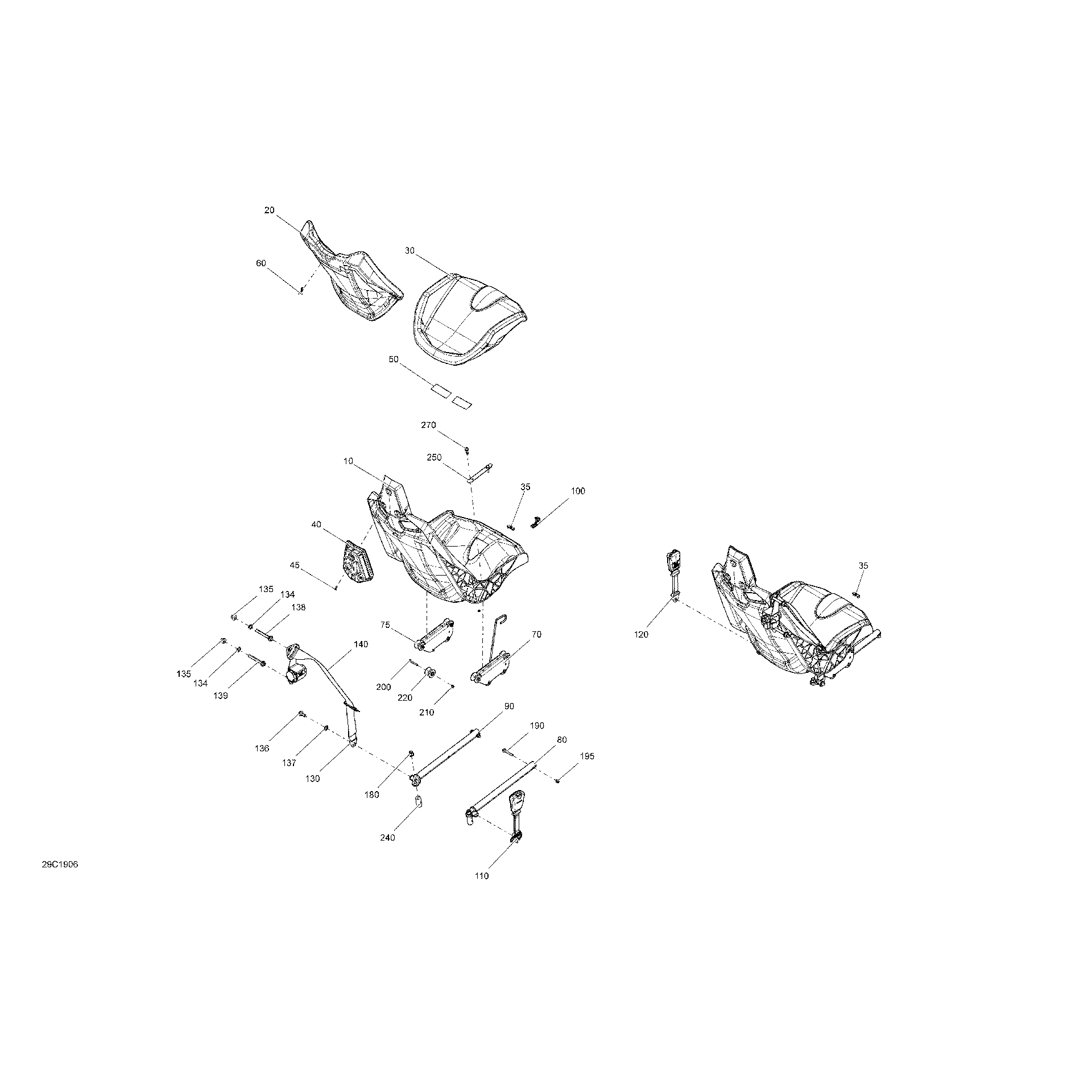 An Image of a Genuine Can-Am Parts Schematic Diagram showing the schematic - SEAT - TURBO
