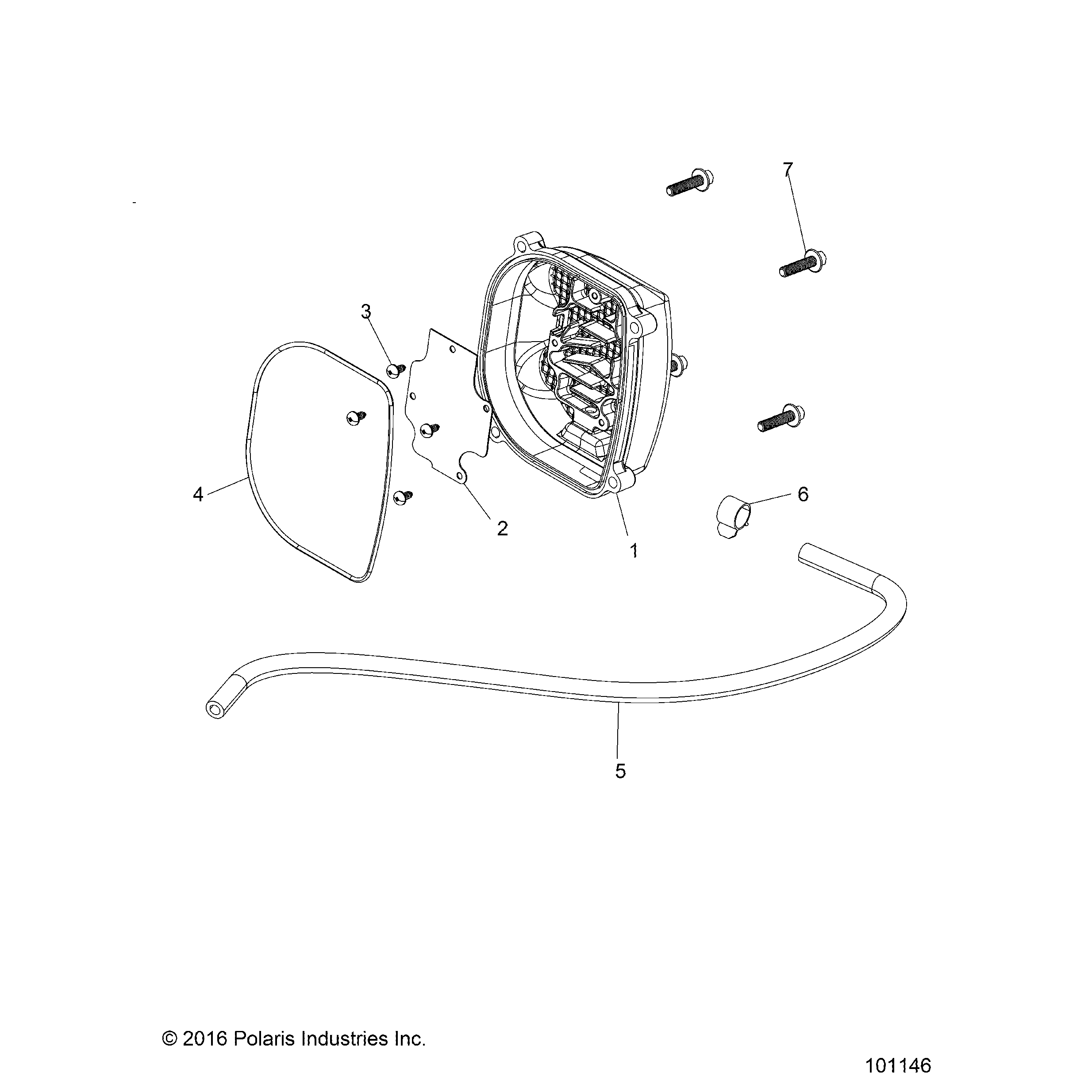 An Image of a Genuine Polaris Parts Schematic Diagram showing the schematic - ENGINE: BREATHER - 2018 POLARIS ACE 150 EFI INDY