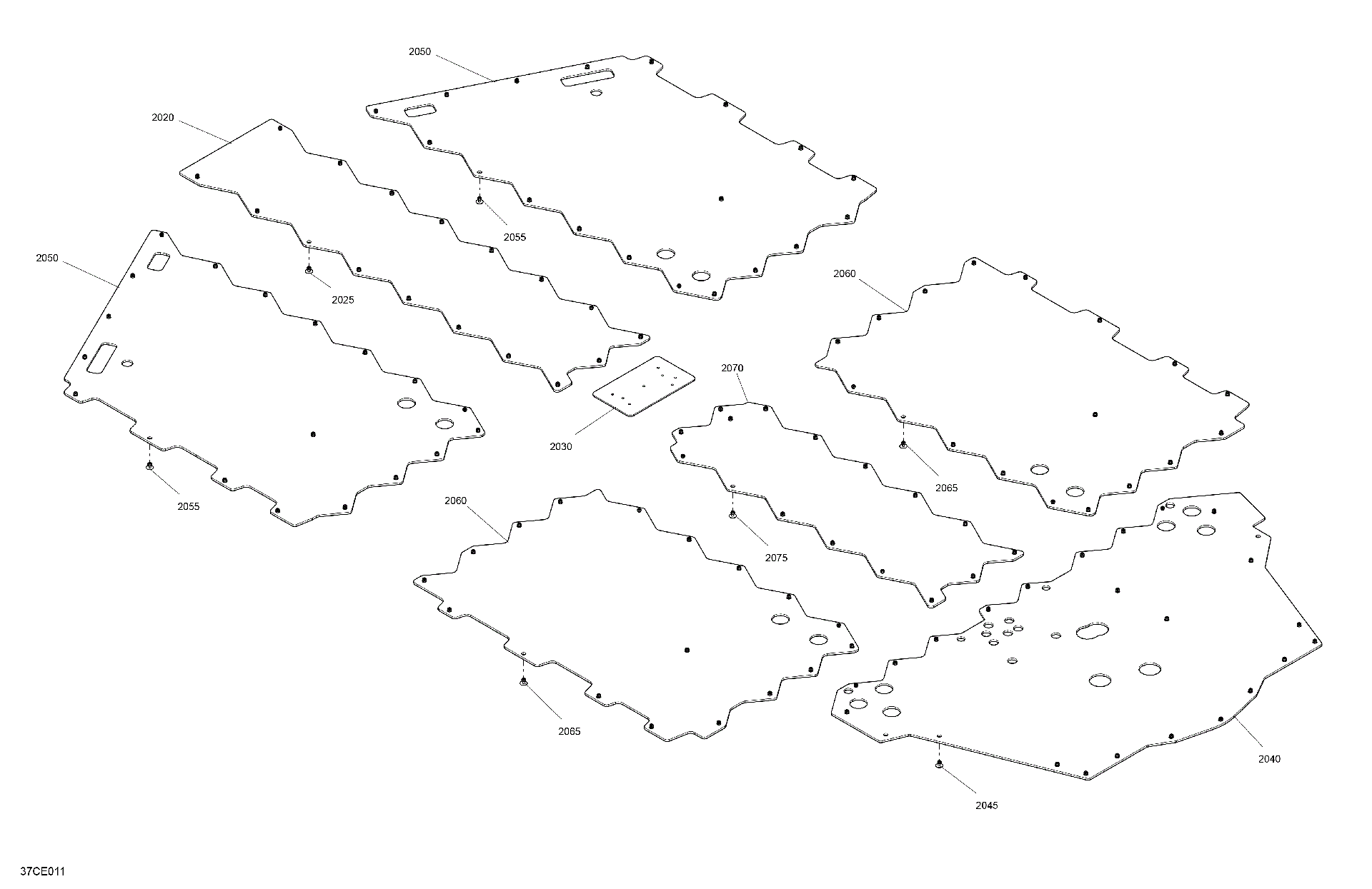 An Image of a Genuine Can-Am Parts Schematic Diagram showing the schematic - BODY - SKID PLATE