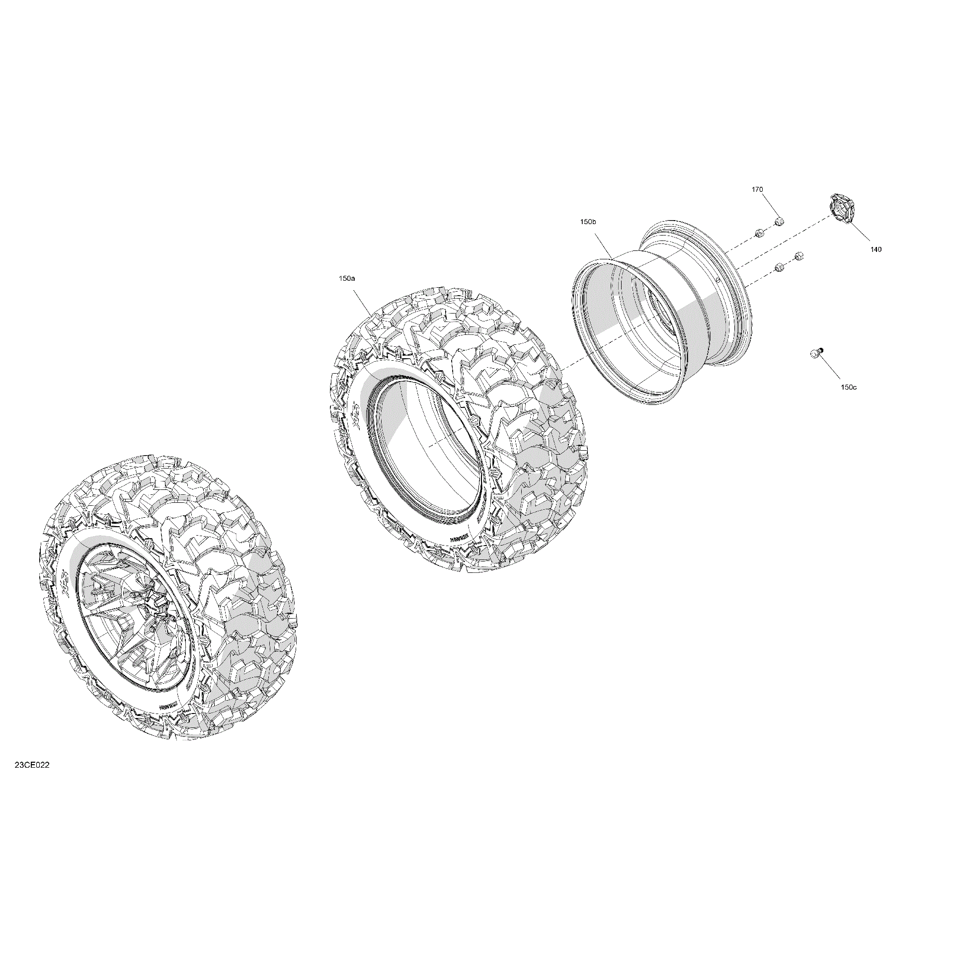 An Image of a Genuine Can-Am Parts Schematic Diagram showing the schematic - DRIVE - REAR WHEELS