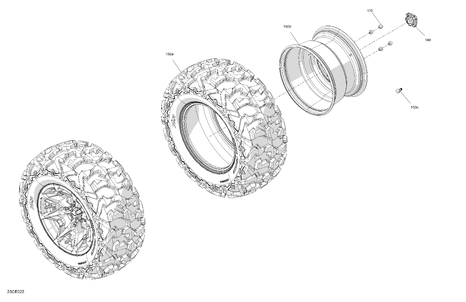 An Image of a Genuine Can-Am Parts Schematic Diagram showing the schematic - DRIVE - REAR WHEELS