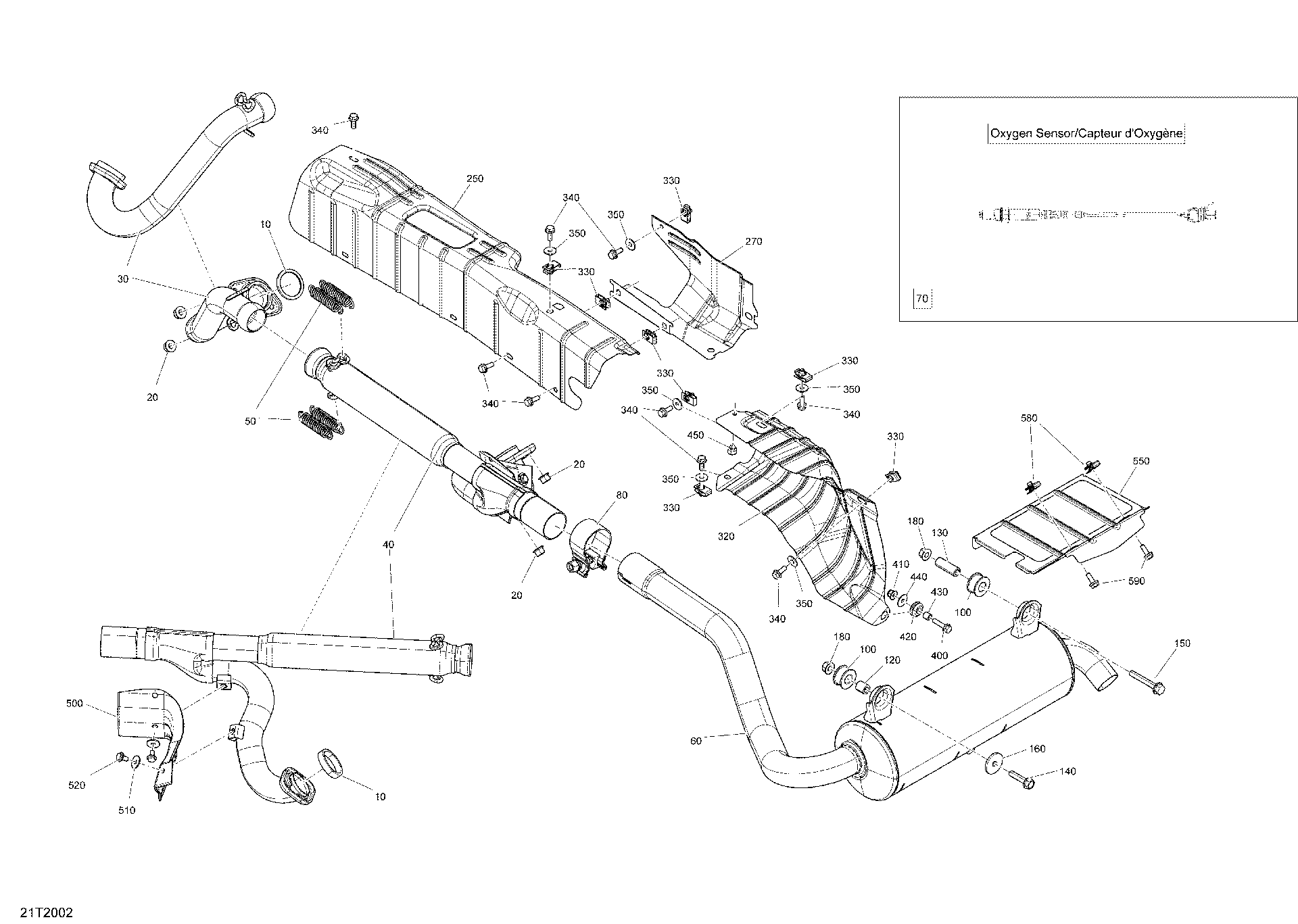 An Image of a Genuine Can-Am Parts Schematic Diagram showing the schematic - EXHAUST