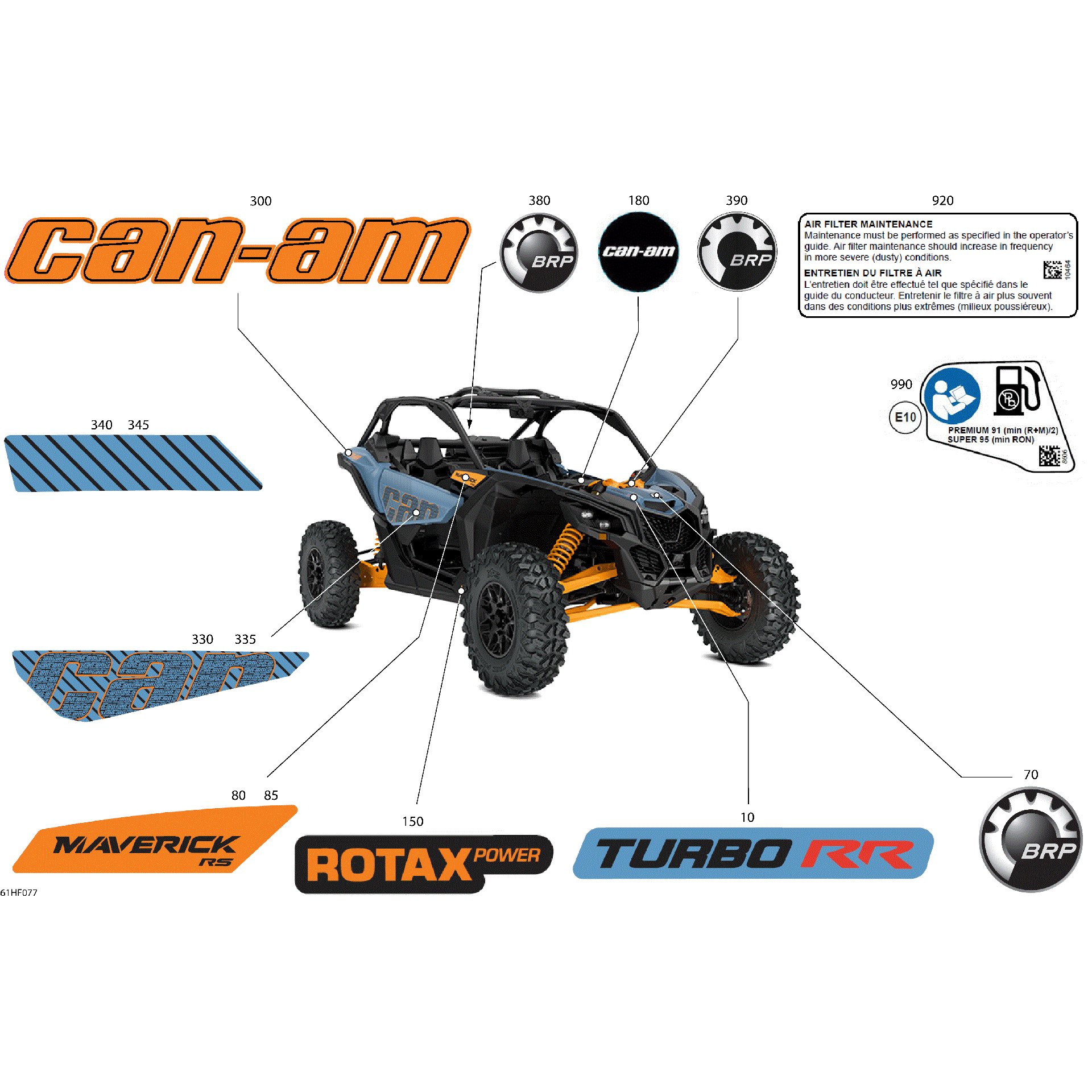 An Image of a Genuine Can-Am Parts Schematic Diagram showing the schematic - BODY - DECALS