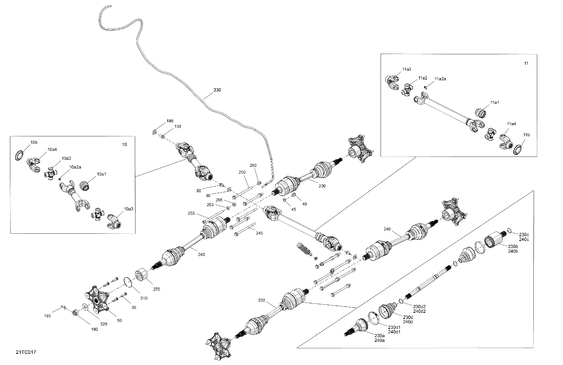 An Image of a Genuine Can-Am Parts Schematic Diagram showing the schematic - DRIVE - REAR - COMMON PARTS